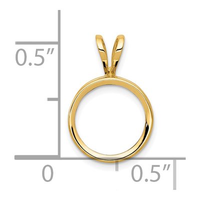 14K Yellow Gold Round Bezel Pendant Mounting – view 5