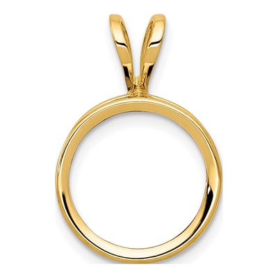 14K Yellow Gold Round Bezel Pendant Mounting