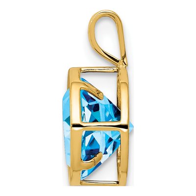 14K Yellow Gold Swiss Blue Topaz Bezel Pendant – view 3