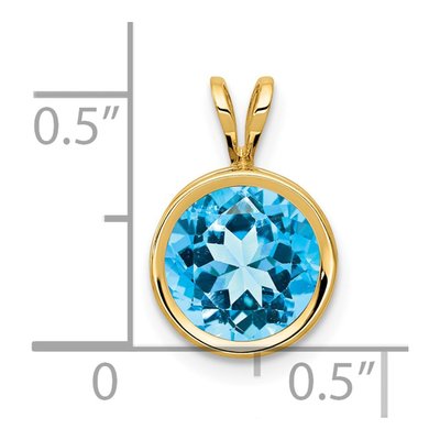 14K Yellow Gold Swiss Blue Topaz Bezel Pendant – view 5