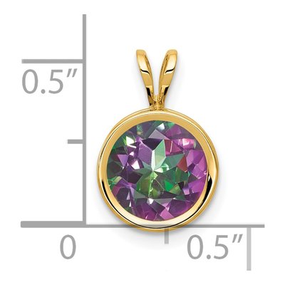 14K Yellow Gold Mystic Fire Topaz Fire Bezel Pendant – view 2