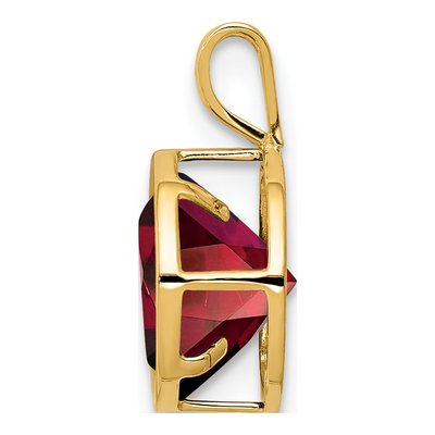 14K Yellow Gold Garnet Round Bezel Pendant – view 3