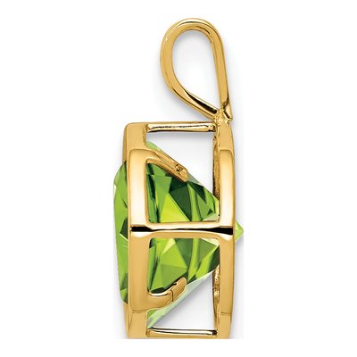 14K Yellow Gold Peridot Bezel Pendant – view 3