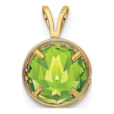 14K Yellow Gold Peridot Bezel Pendant – view 4
