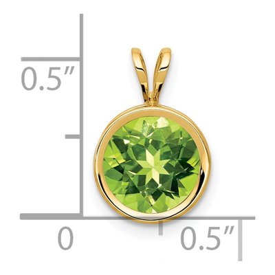 14K Yellow Gold Peridot Bezel Pendant – view 5