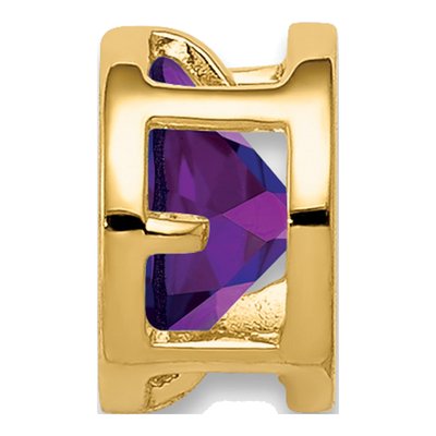 14K Yellow Gold Amethyst Bezel Slide Pendant – view 2
