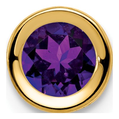 14K Yellow Gold Amethyst Bezel Slide Pendant