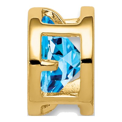 14K Yellow Gold Swiss Blue Topaz Bezel Slide Pendant – view 2