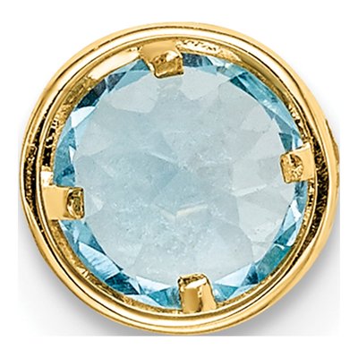 14K Yellow Gold Swiss Blue Topaz Bezel Slide Pendant – view 3