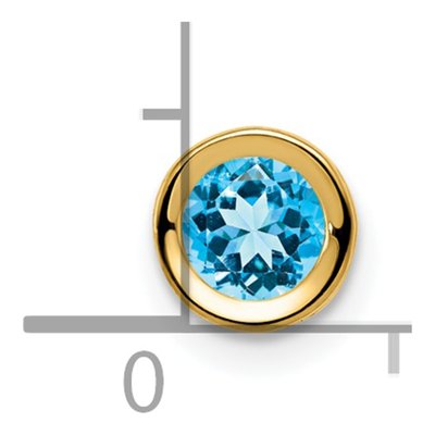 14K Yellow Gold Swiss Blue Topaz Bezel Slide Pendant – view 4