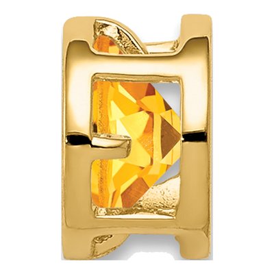 14K Yellow Gold Citrine Round Bezel Slide Pendant – view 2