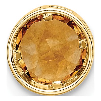 14K Yellow Gold Citrine Round Bezel Slide Pendant – view 3