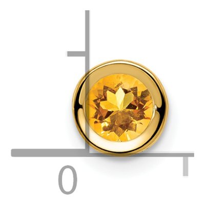 14K Yellow Gold Citrine Round Bezel Slide Pendant – view 4