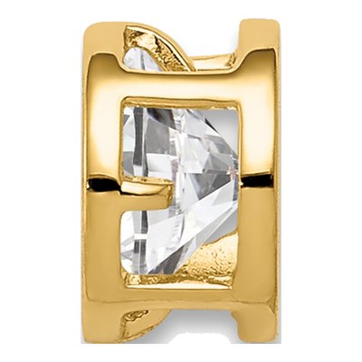 14K Yellow Gold CZ Bezel Slide Pendant – view 3