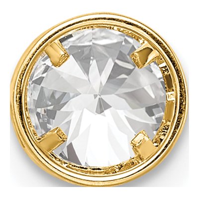 14K Yellow Gold CZ Bezel Slide Pendant – view 4