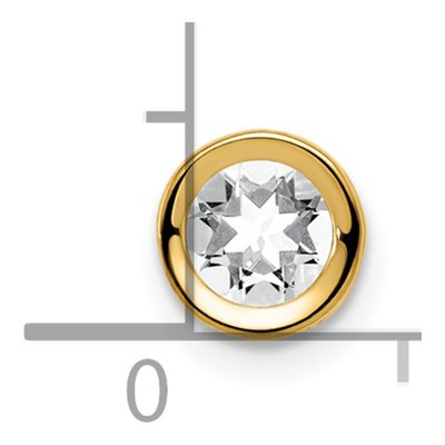 14K Yellow Gold CZ Bezel Slide Pendant – view 5
