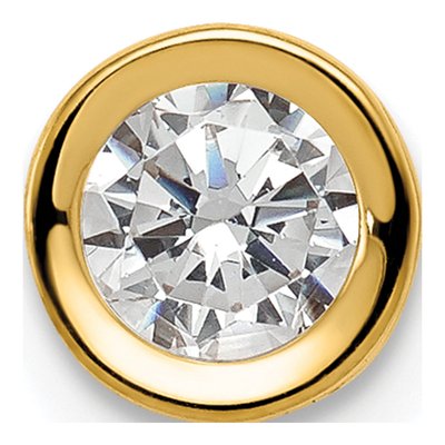 14K Yellow Gold CZ Bezel Slide Pendant