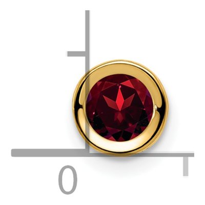 14K Yellow Gold Garnet Round Bezel Slide Pendant – view 4