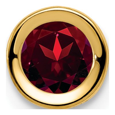 14K Yellow Gold Garnet Round Bezel Slide Pendant