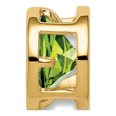 14K Yellow Gold Peridot Bezel Slide Pendant – view 2