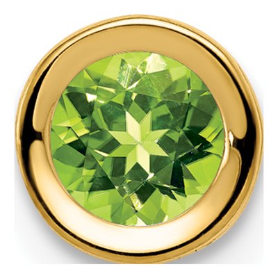 14K Yellow Gold Peridot Bezel Slide Pendant
