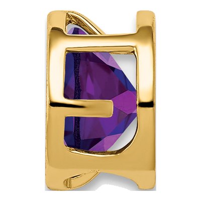 14K Yellow Gold Amethyst Bezel Slide Pendant – view 2