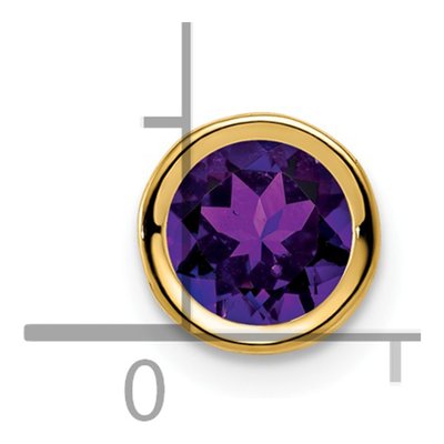14K Yellow Gold Amethyst Bezel Slide Pendant – view 4