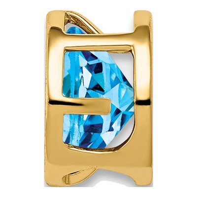 14K Yellow Gold Swiss Blue Topaz Bezel Slide Pendant – view 3