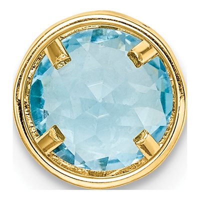 14K Yellow Gold Swiss Blue Topaz Bezel Slide Pendant – view 4