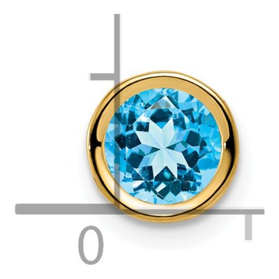 14K Yellow Gold Swiss Blue Topaz Bezel Slide Pendant – view 5
