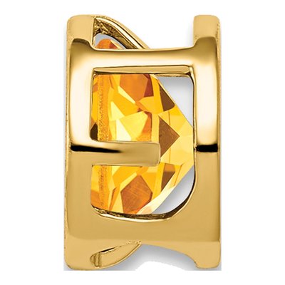 14K Yellow Gold Citrine Bezel Slide Pendant – view 3
