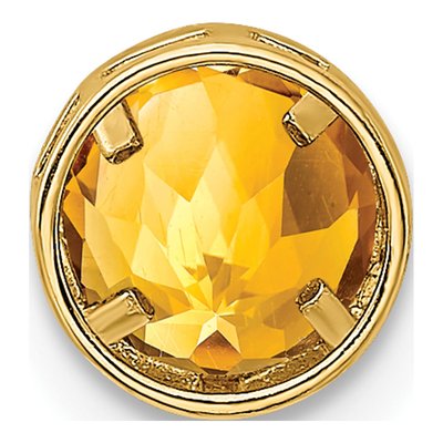 14K Yellow Gold Citrine Bezel Slide Pendant – view 4