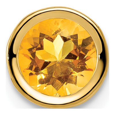 14K Yellow Gold Citrine Bezel Slide Pendant