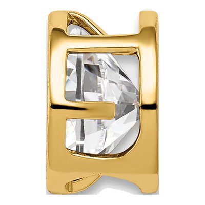 14K Yellow Gold CZ Bezel Slide Pendant – view 3