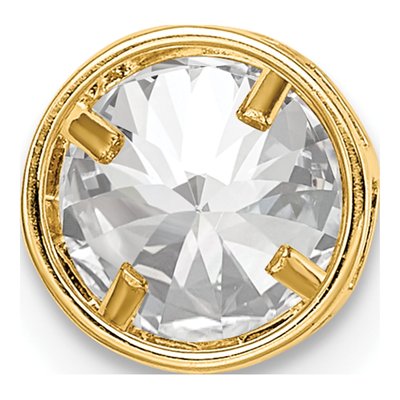 14K Yellow Gold CZ Bezel Slide Pendant – view 4