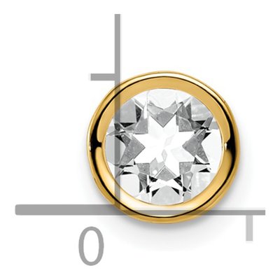 14K Yellow Gold CZ Bezel Slide Pendant – view 5