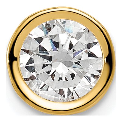 14K Yellow Gold CZ Bezel Slide Pendant