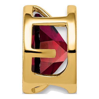 14K Yellow Gold Garnet Round Bezel Slide Pendant – view 3