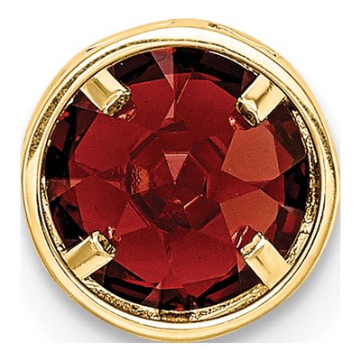 14K Yellow Gold Garnet Round Bezel Slide Pendant – view 4