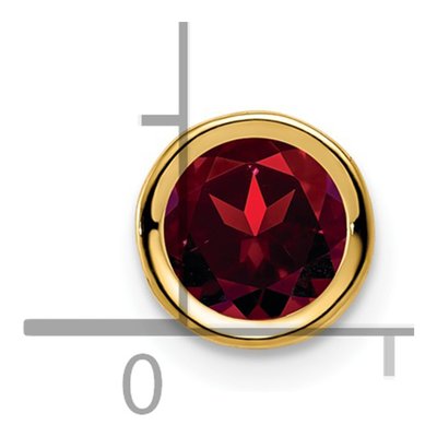 14K Yellow Gold Garnet Round Bezel Slide Pendant – view 5