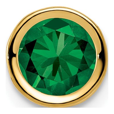 14K Yellow Gold Lab-Created Helenite Mount St Helens Bezel Slide Pendant