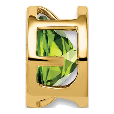 14K Yellow Gold Peridot Bezel Slide Pendant – view 3