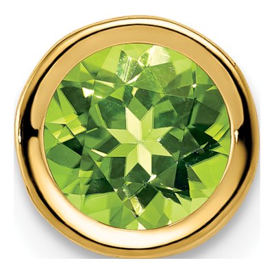 14K Yellow Gold Peridot Bezel Slide Pendant
