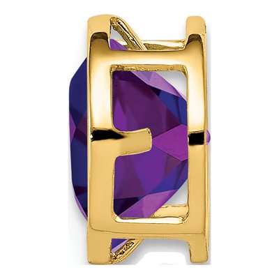 14K Yellow Gold Amethyst Round Bezel Slide Pendant – view 2