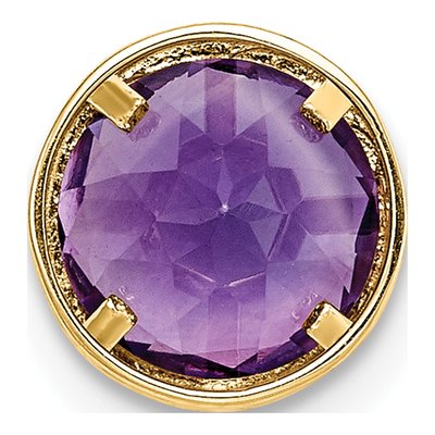 14K Yellow Gold Amethyst Round Bezel Slide Pendant – view 3