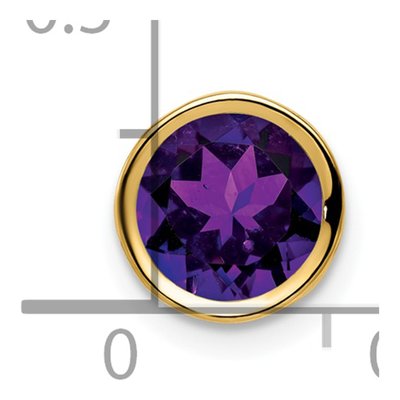 14K Yellow Gold Amethyst Round Bezel Slide Pendant – view 4