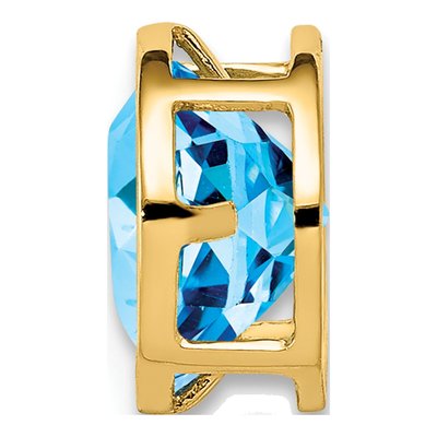 14K Yellow Gold Swiss Blue Topaz Bezel Slide Pendant – view 2