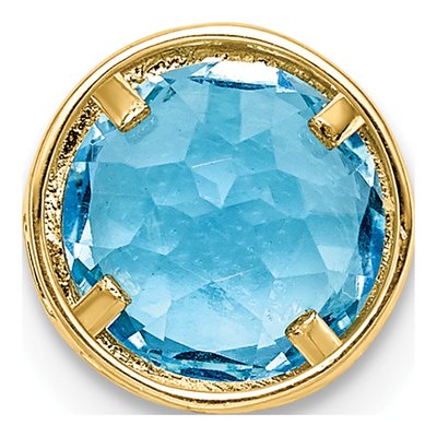14K Yellow Gold Swiss Blue Topaz Bezel Slide Pendant – view 3