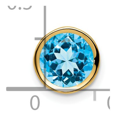 14K Yellow Gold Swiss Blue Topaz Bezel Slide Pendant – view 4