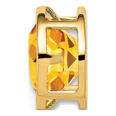 14K Yellow Gold Citrine Bezel Slide Pendant – view 2